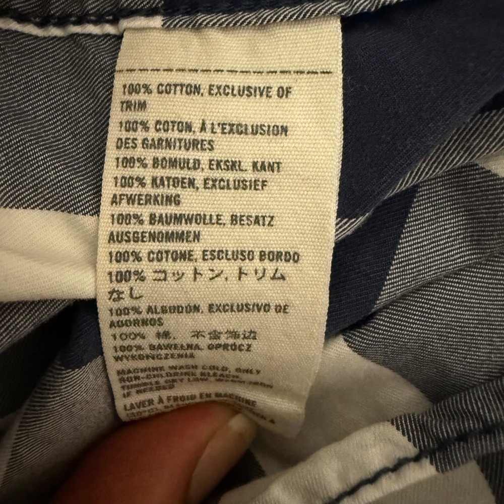 Abercrombie & Fitch Mens Muscle Fit Buffalo Check Button Down Shirt Navy Blue M - Picture 10 of 10